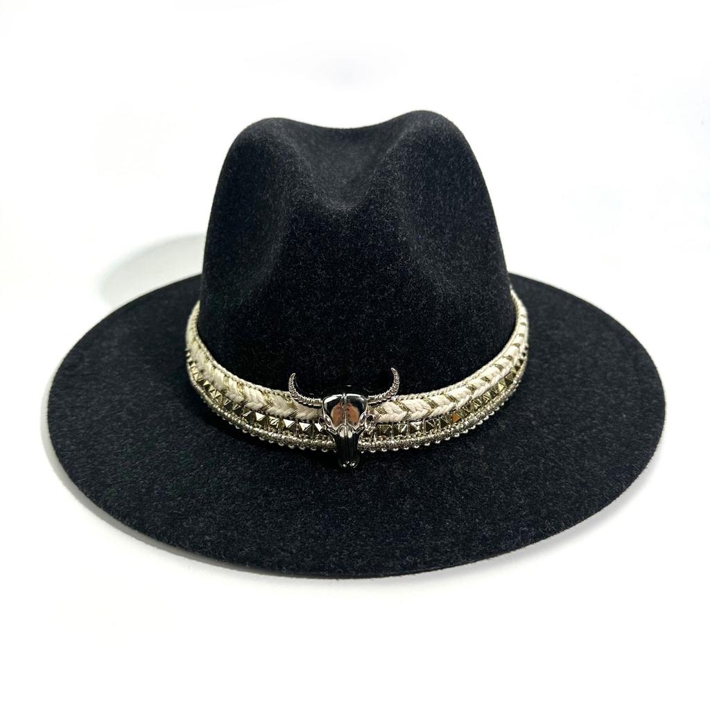 Western Cowboy Hat Jazz Hat Season Men'S And Women'S Retro Top Hat