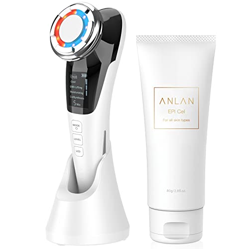 

ANLAN Hot and Cold Facial Beauty Device, EMS Lift, Hot and Cold Care, LED Light Beauty Treatment, 8-in-1 Facial Beauty Device, Iontophoresis, Ion Extr