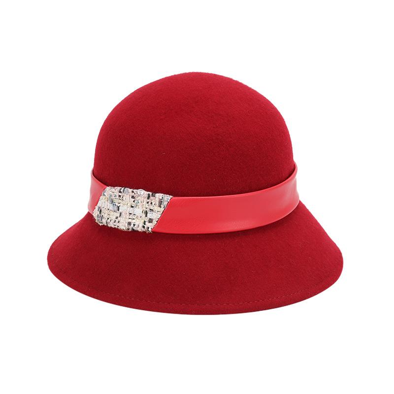 Autumn and Winter New British Celebrity Wool Top Hat Elegant Retro Basin Hat Versatile Fisherman Hat Children Age Reduction