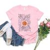 Sunburst Vintage TShirts Boho Shirt Sunshine Graphic Tee Unisex Women Short Sleeve Round Neck Tshirts Retro Aesthetic Clothes