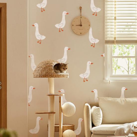 Silly Goose Wall Stickers Self-Adhesive Wall Decals Peel And Stick Cartoon Goose Stickers for Kids Room Playroom Nursery Decor