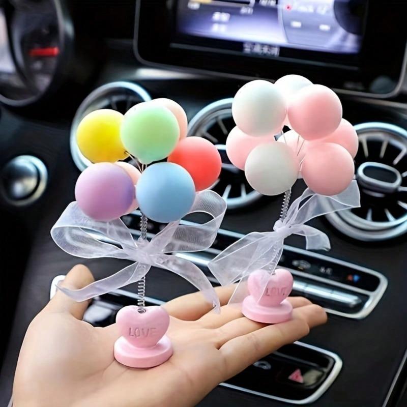 1pc Cute Swinging Balloon Car Decor, Creative Confession Balloon, Spring Dashboard Decoration for Car Interior