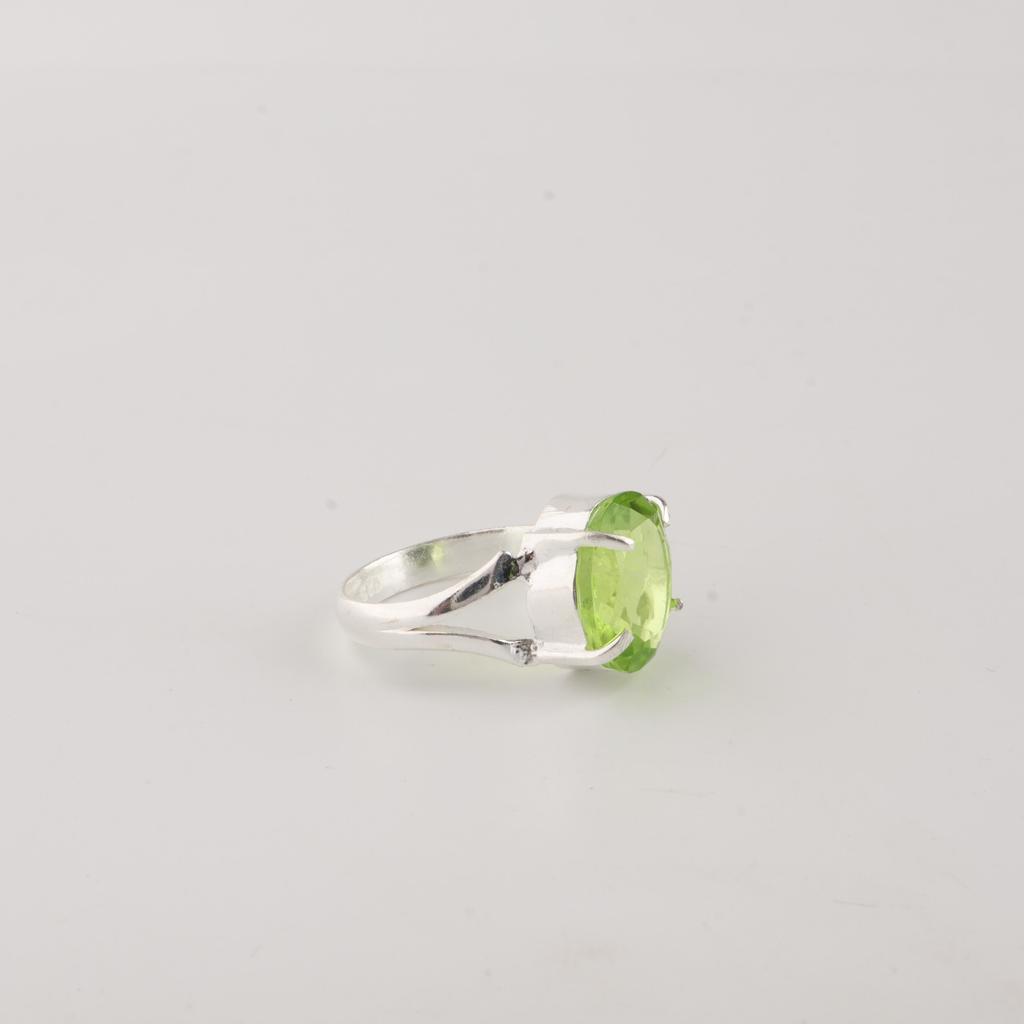 Natural Peridot Gemstone 925 Sterling Silver Handmade Jewelry Pretty Ring For Valentine's Day Gift RR-75-5