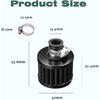 2Pcs Air Filter Valve Cover Breather, 12mm/ 0.47" Crankcase Breather Filter, Turbo Vent Air Intake Filter Cleaner for Car and Motorcycle