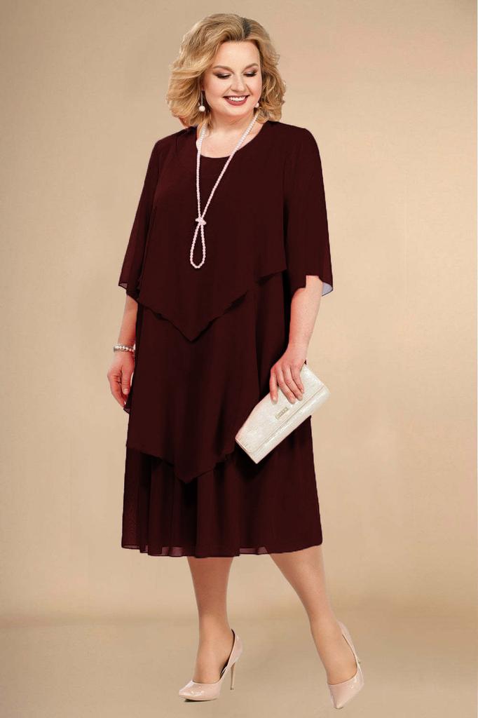 Chiffon Plus Size Mom Beach Wedding Dress