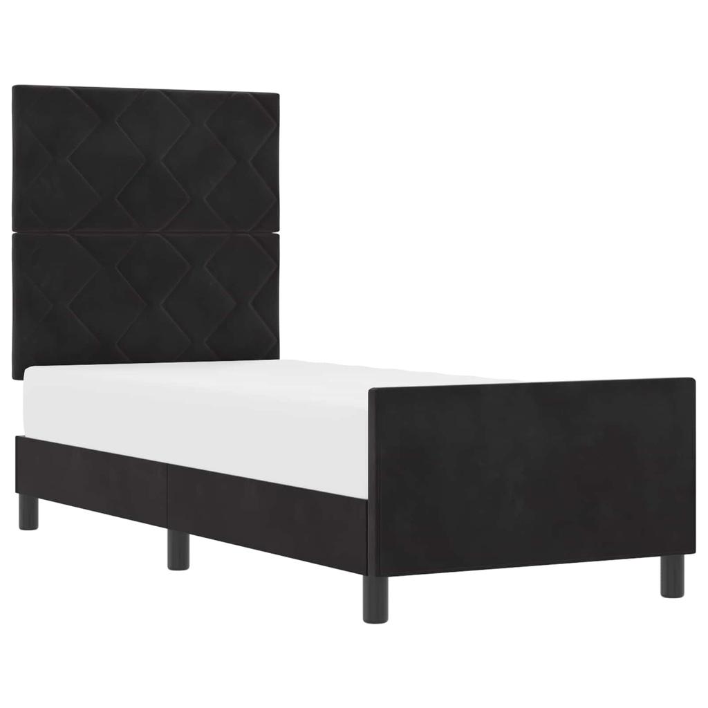 Boxspring Bed with Headboard Black 80 X 200 Cm Velvet