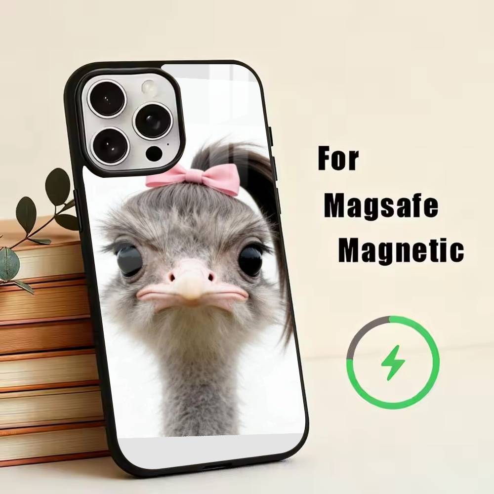 

D-Funny Animals Phone Case For iPhone17,16,15,14,13,12,11 Plus,Pro Magnetic For Magsafe Wireless Charging iPhone14PROMAX