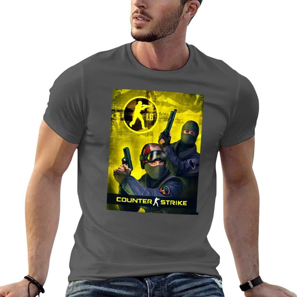 T-shirt con Stampa Grafica Retro di Counter Strike 16 Top Casual