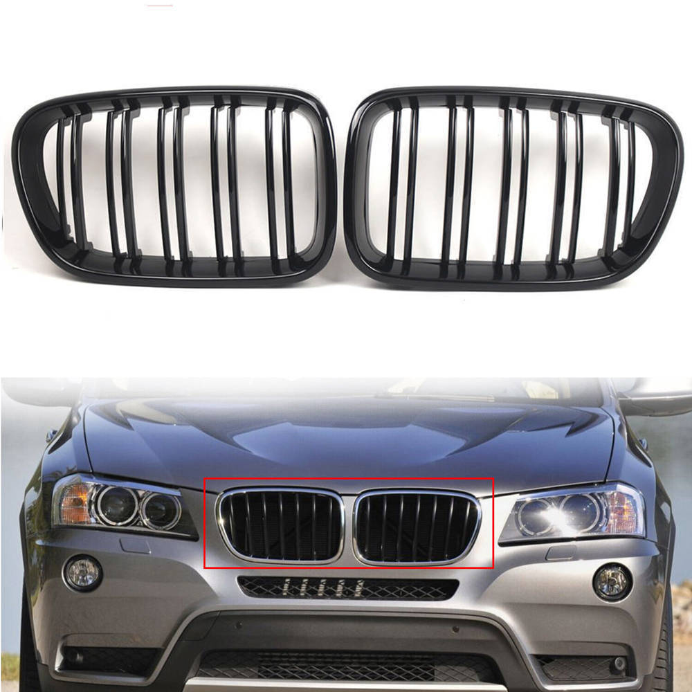 Car Front Grill Grille Kidney Cover For BMW X3 F25 X4 F26 2011-2014 Pre-Facelift 1117237421 51117237422 51117210725 51117210726