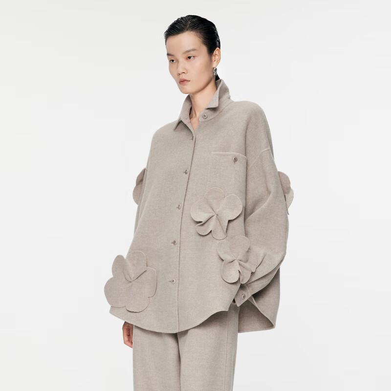 JNBY Women's Loose Fit Wool Blend Winter Coat