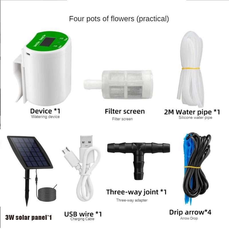 Solar Watering Drip Irrigation Kit System Auto Self Watering Device with Timer for Flower Plants House Potted Water Dispenser