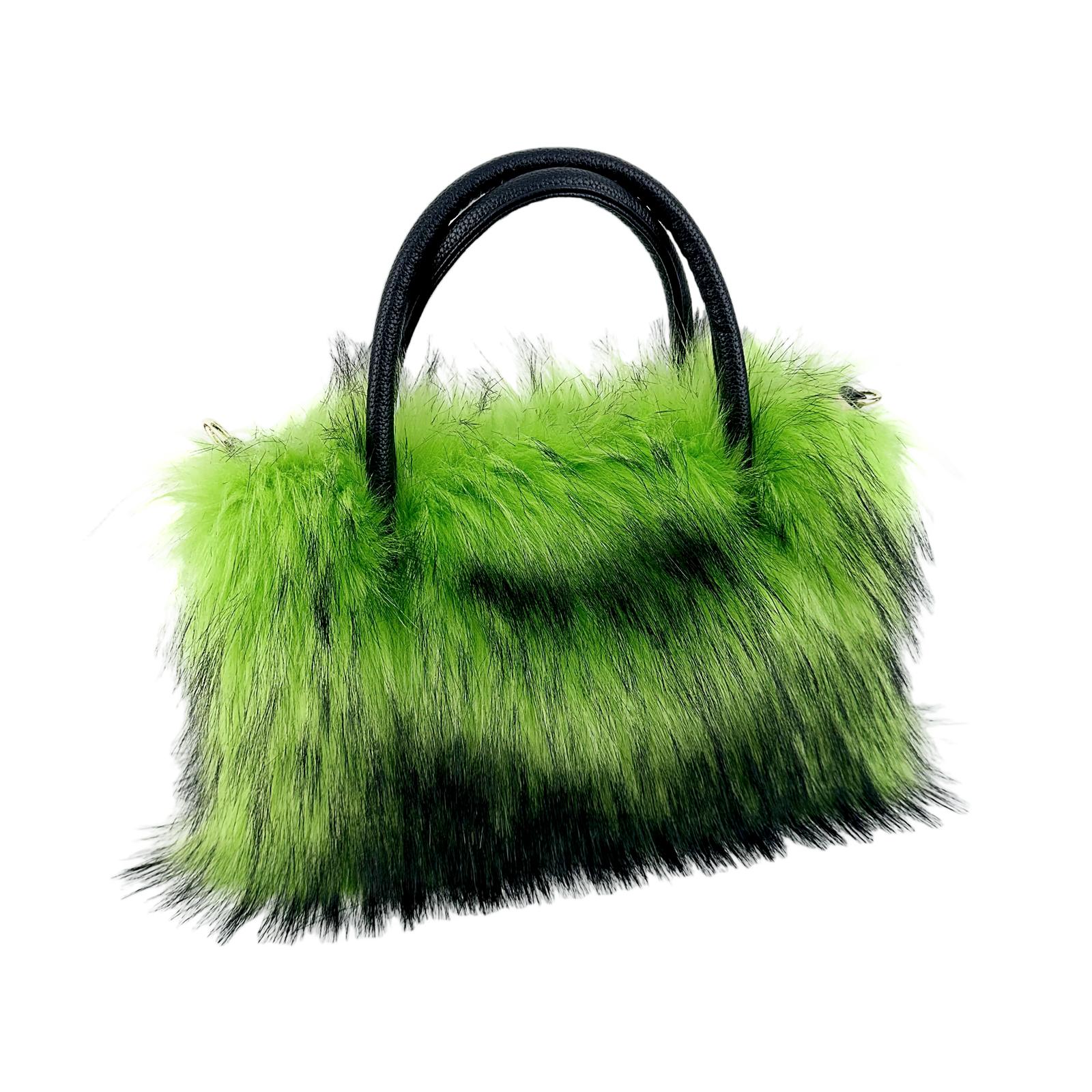 

2025 Luxury New Design Women s Faux Fur Handbag Winter Soft Warm Bag Girls Fluffy Large Capacity Tote bag High Quality Fur Purse ярко-зеленый
