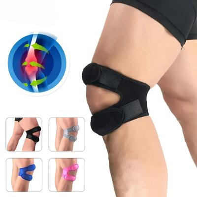 1 PC Spor Dizlik Çift Patellar Diz Patella Tendon Destek Kayışı Destek Pedi Koruyucu Açık Diz Sarma Bandı Fitness