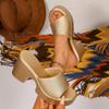 High-heeled Flip-flops Summer New Round Toe Open-toe Platform Non-slip Wear-resistant Block Heel Shoes