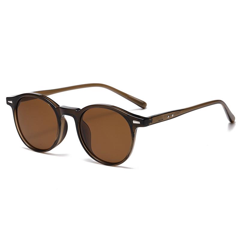 Unisex Retro Round Frame Rivet Sunglasses - Slimming, Anti-UV Fashion