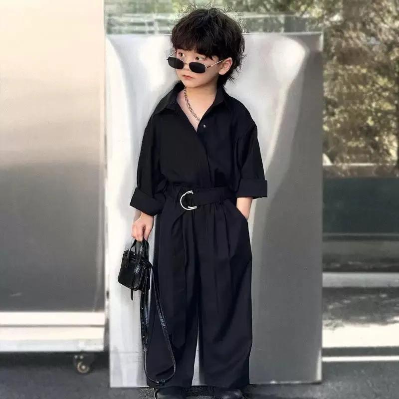 Boys' Spring Casual Set: Oversized Shirt + Pants Stylish Two-Piece