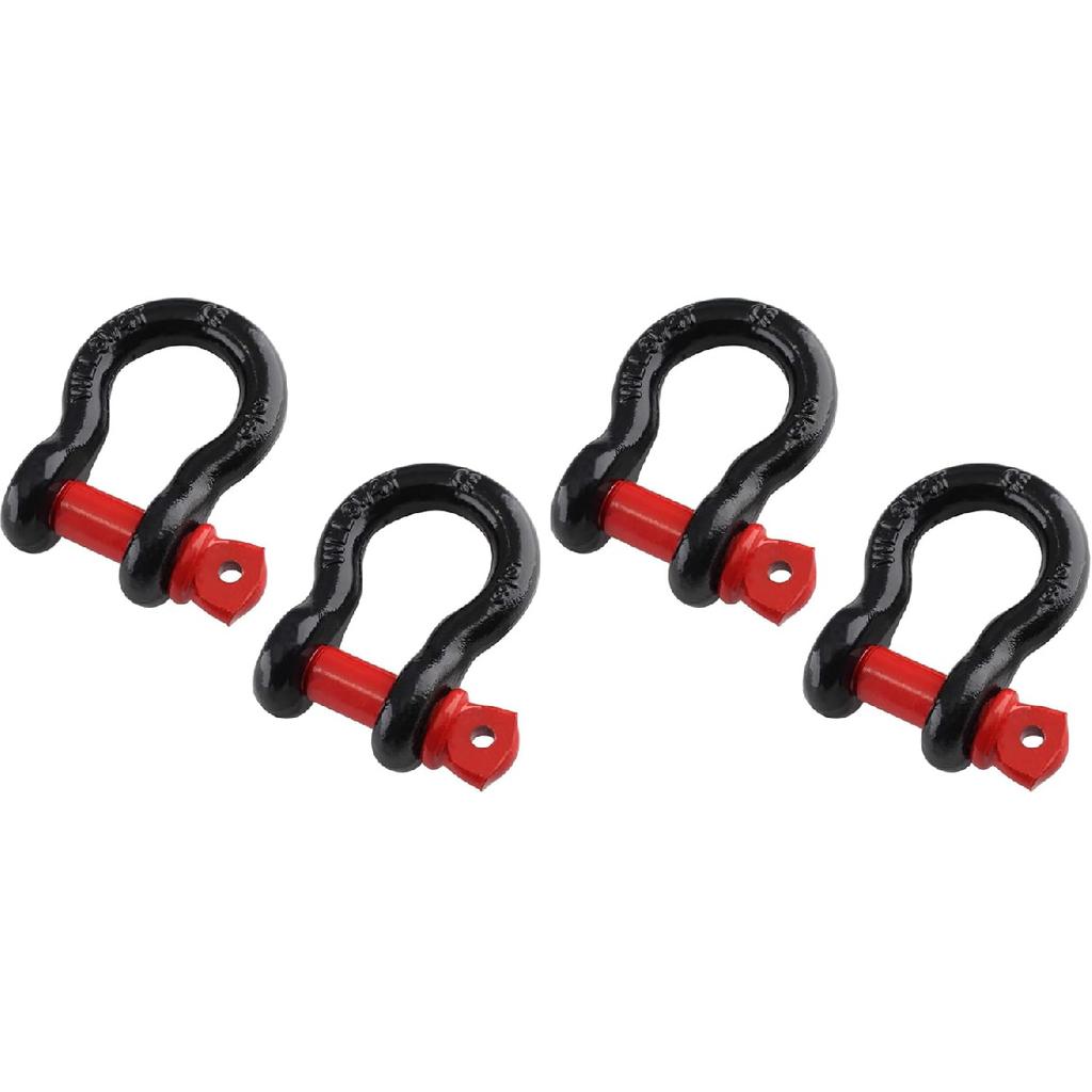 2Pcs 5/8 Inch D Ring Shackle, D Shackle Rugged 19.5 Ton(42990 Lbs) Maximum Break Strength, 3.25 Ton (7165 Lbs) Capacity (Pack Of 2)