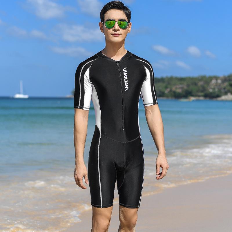 New Outdoor Men's Diving Suit One-piece Sunscreen Swimsuit Quick Drying Jellyfish Suit Surfing Professional Swimming Suit