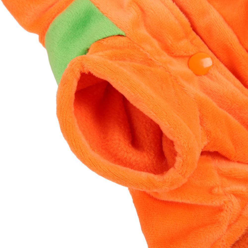 Warm Fleece Halloween Pet Clothes Orange Pumpkin Dog Costume Puppy Warm Outfits  Photo Shoot