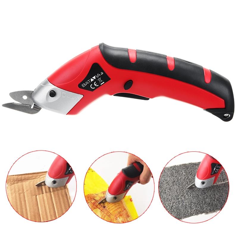 100W 110V-220V Akku-Elektroschere + 2 Klingen Stoff Leder Tuch Schneiden Aufladbare Stoff Nähschere 3.6V