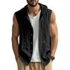 Gilet casual da uomo senza maniche con cappuccio in misto lino multicolore per l'estate