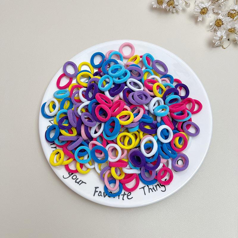 100 adet Çocuk Küçük Saç Kravat Bebek Kız Çocuk Bantlar Renkli Elastik Saç Bantları Naylon Scrunchie Saç Halat saç aksesuarları