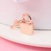 Rose Gold Plated Padlock and Key Dangle Charm 925 Sterling Silver Beads Fits Europe Bracelets DIY Jewelry Making 2022 New