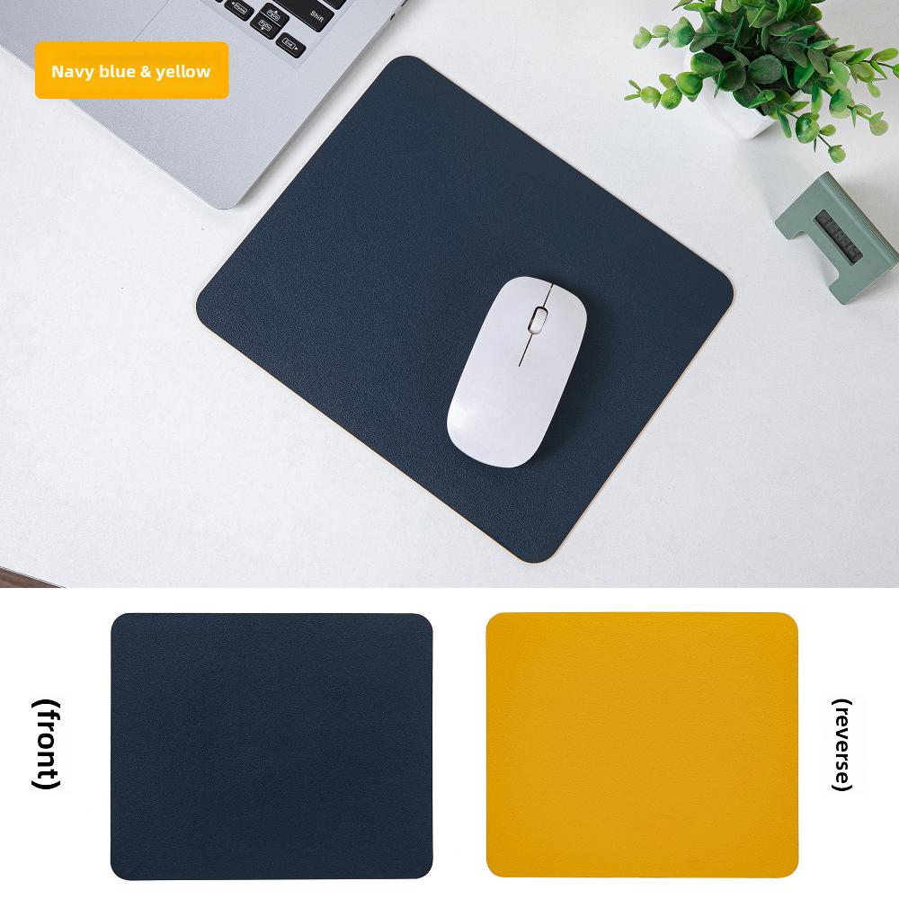 Square Leather Mouse Pad, Small Solid Color Office Desk Mat, Laptop Tablet Leather Mat, Gaming Mat