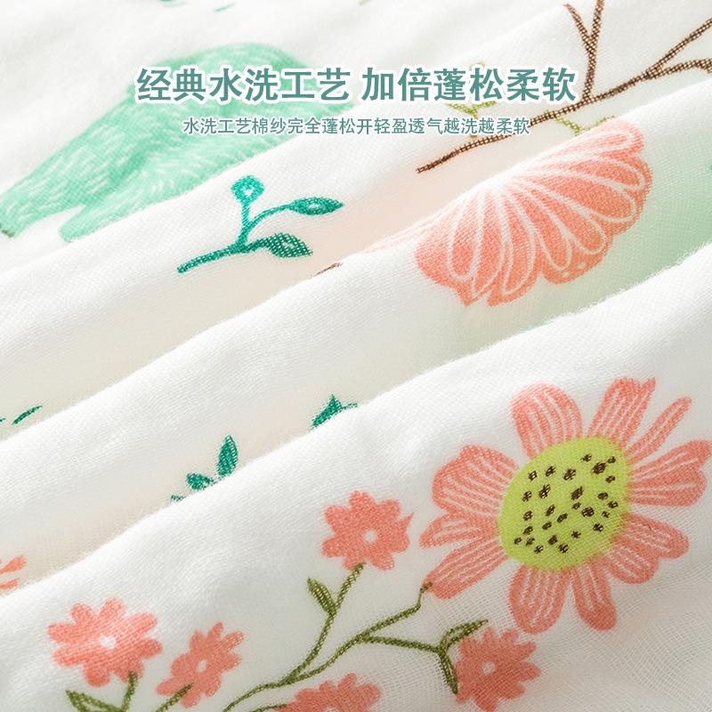 Baby Cotton Gauze Bath Towel Six-Layer High-Density Seersucker Children'S Quilt Baby Children'S Bath Towel Lunch Break Small Bag Towel