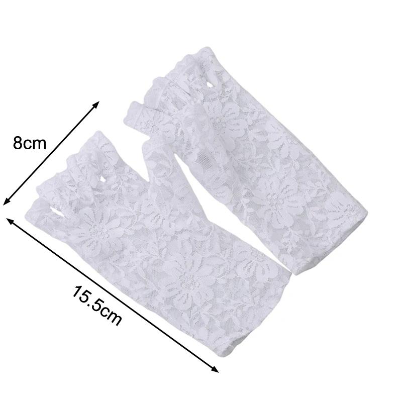 Sale Sailor Dance Fingerless Womens Sexy Lace Gloves Mittens For Bride Ladies Half Finger Fishnet Gloves Mitten Handschoenen