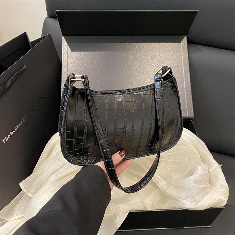 Solid Color Embossed Geometric Shoulder Bag With Zipper, Women's Shoulder Bag, Fashion Retro Zipper Bag, Casual Waterproof Handbag For Girls, Women