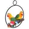 Hängende Papageien-Skulptur Hängende Ringstatue für Terrasse Rasen Haus- und Gartendekor