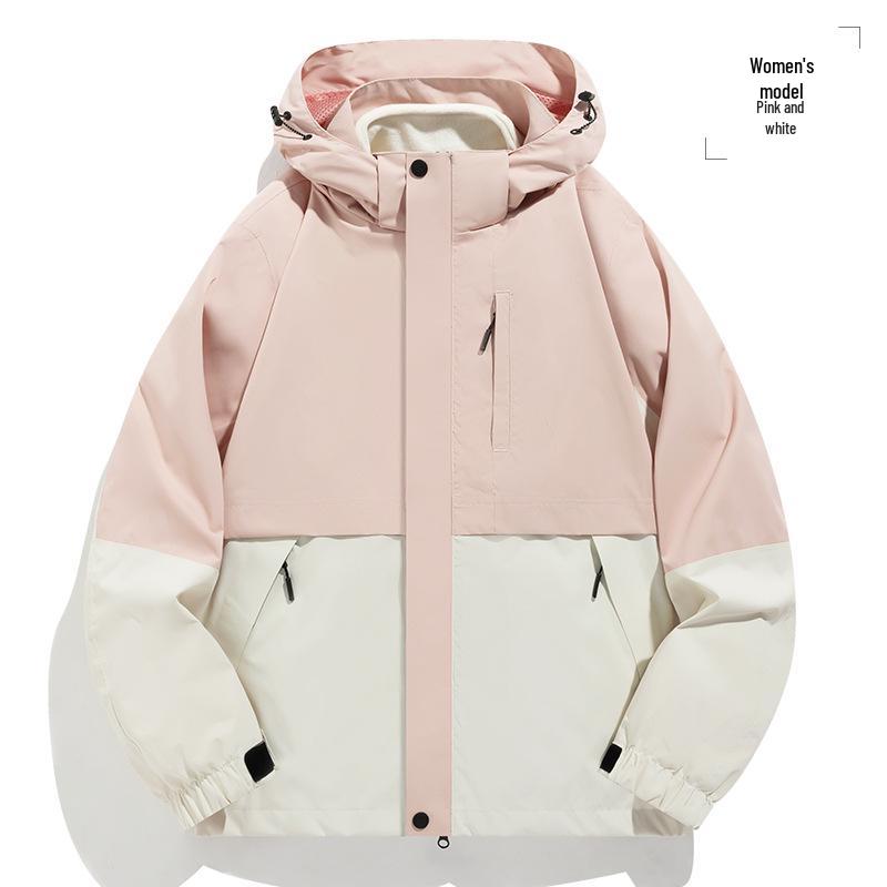 Three-in-One Waterproof Jacket: Heat-Sealed, Detachable, Unisex, Short-Sleeved, for Mountaineering and Sports, Two-Piece Set.