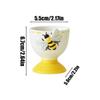 Single Egg Holder Funny Cup Decorative Egg Holder Ceramic Display Stand Dishwasher Safe Bee Pattern Kitchen Gadgets Container