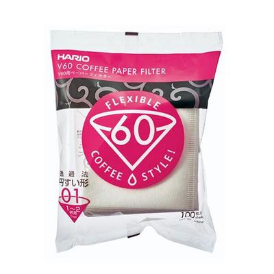 HARIO V60 White Paper Filters 01W, 1-2 Cup, 100 Sheets, Made In Japan, VCF-01-100W