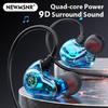 JYL TS Wired Earbuds QuadCore 9D Surround Deep Bass Noise Reduction