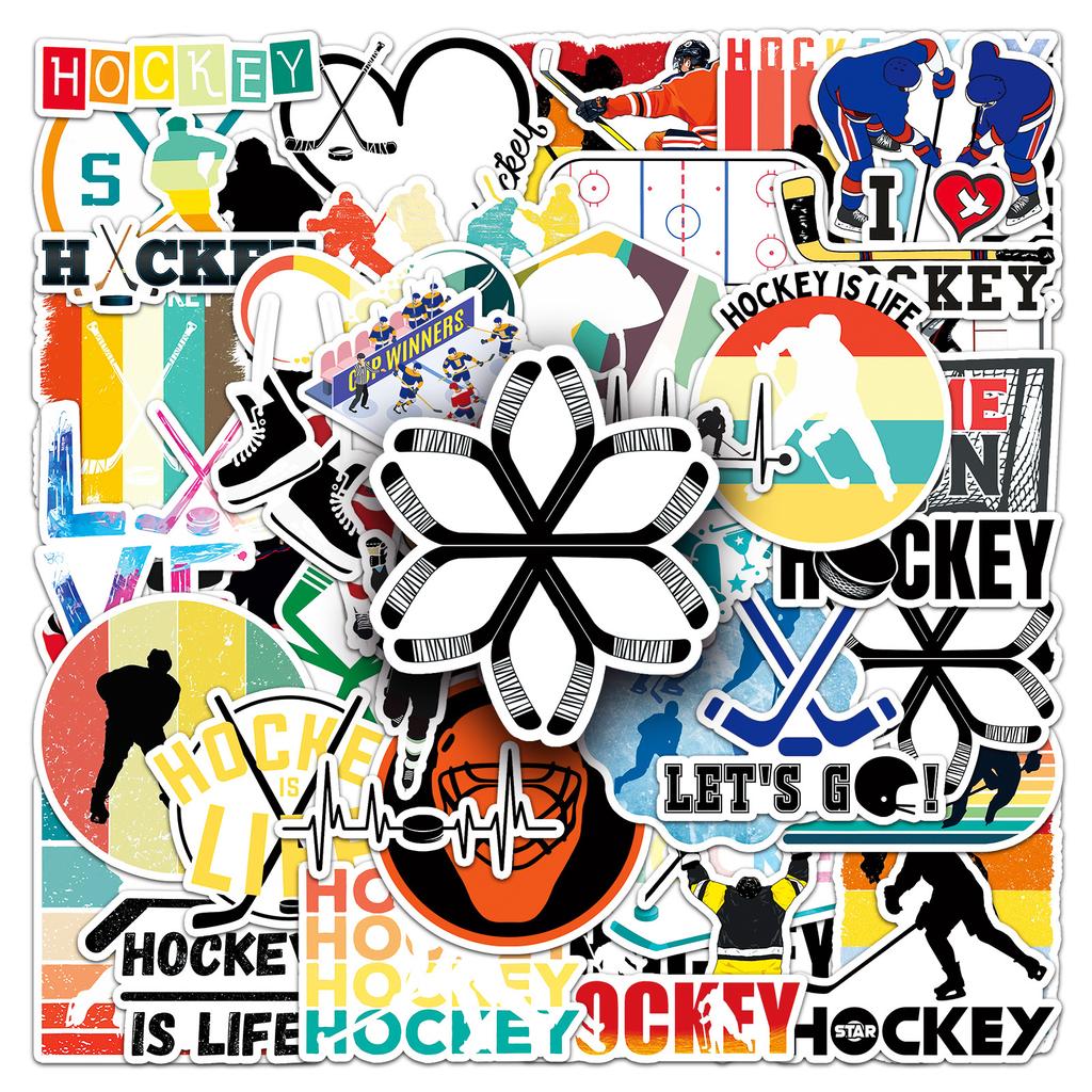 50 Eishockey Graffiti Dekorations-Handy-Wasserbecher-Koffer-Aufkleber