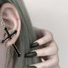 2pcs 2026 Punk Gothic Cross Earrings Men Women Metal Long Chain Tassels Piercing Jewelry Black Cross Ear Studs Gifts Accessories