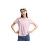 Li-Ning Fitness Series Simple Solid Color Round Neck Pullover Short Sleeve T-Shirt Women Tops Nude-Pink ATSV510-2