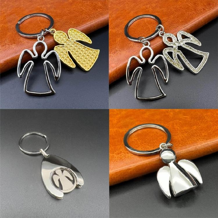 Schutzengel Schlüsselanhänger Silber Metall Anhänger für Autoschlüssel Segnungsanhänger Schmuck