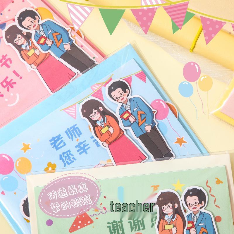 Heartfelt 3D Hand-painted Greeting Cards: Cute Designs for Mother's, Children's, Student's, and Teacher's Day Celebrations.