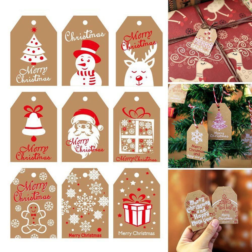 Decoration Wrapping Supplies Kraft Paper Hang Tags Gift Wrapping Christmas Tag Christmas Labels
