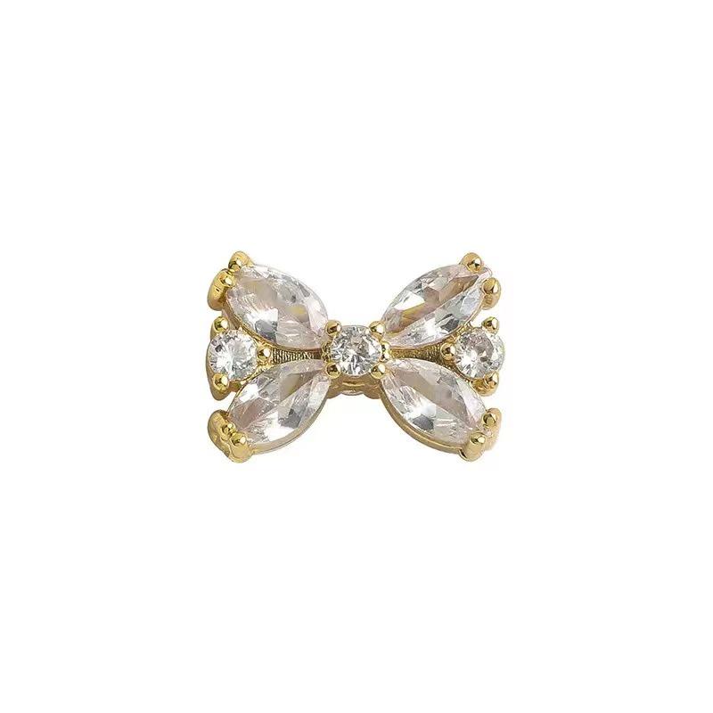 14K Gold Filled Zircon Butterfly Bow Tie Spacer Beads for DIY Jewelry Necklace Crafting