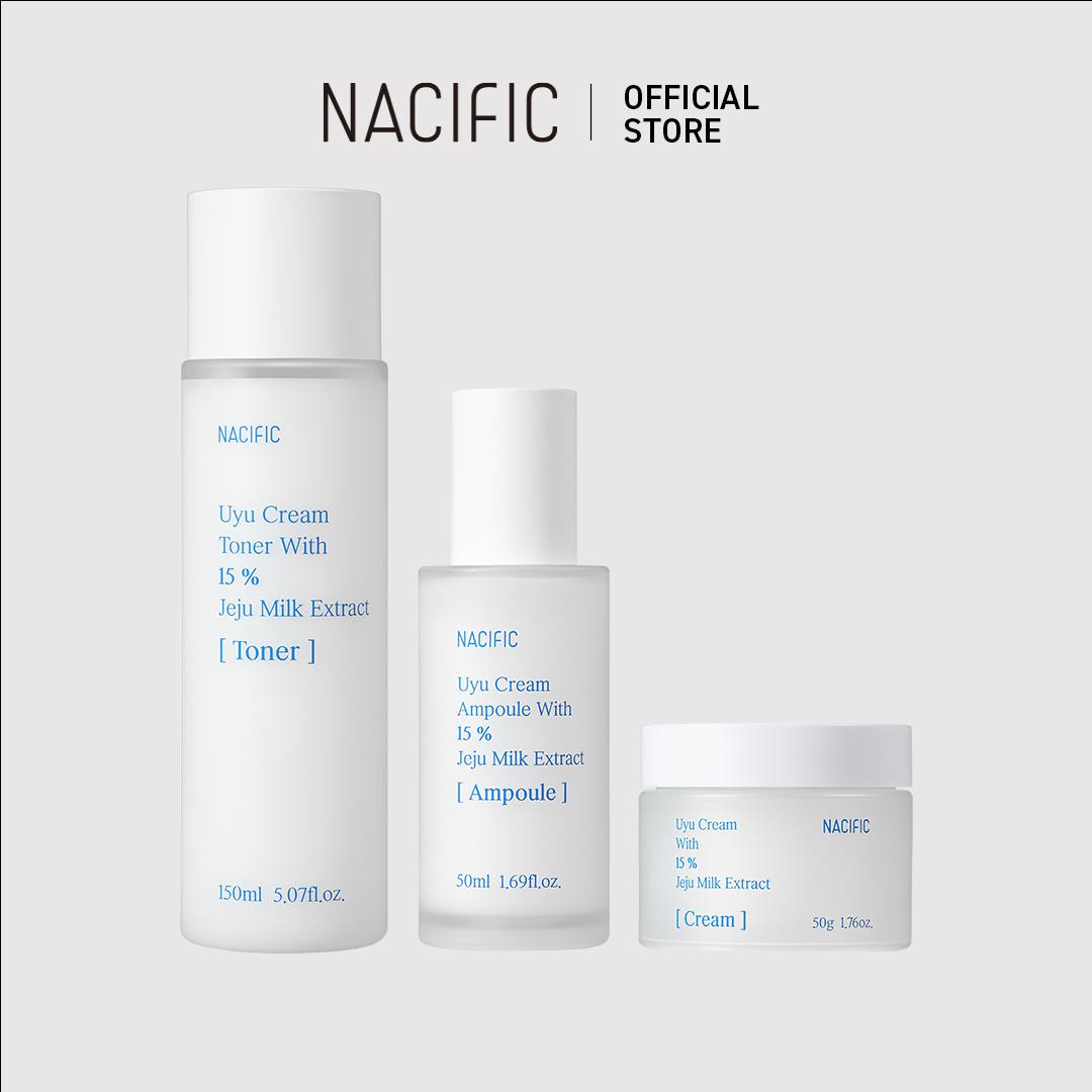 

NACIFIC Milk Cream уходовый сет (тонер, ампула, крем) белый