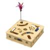 Cat Scratch Puzzle Box Interactive Enrichment Box Cat Nail File Self-Play Maze Box with Bell Balls Scratcher for Cats Hunting Mental Stimulation