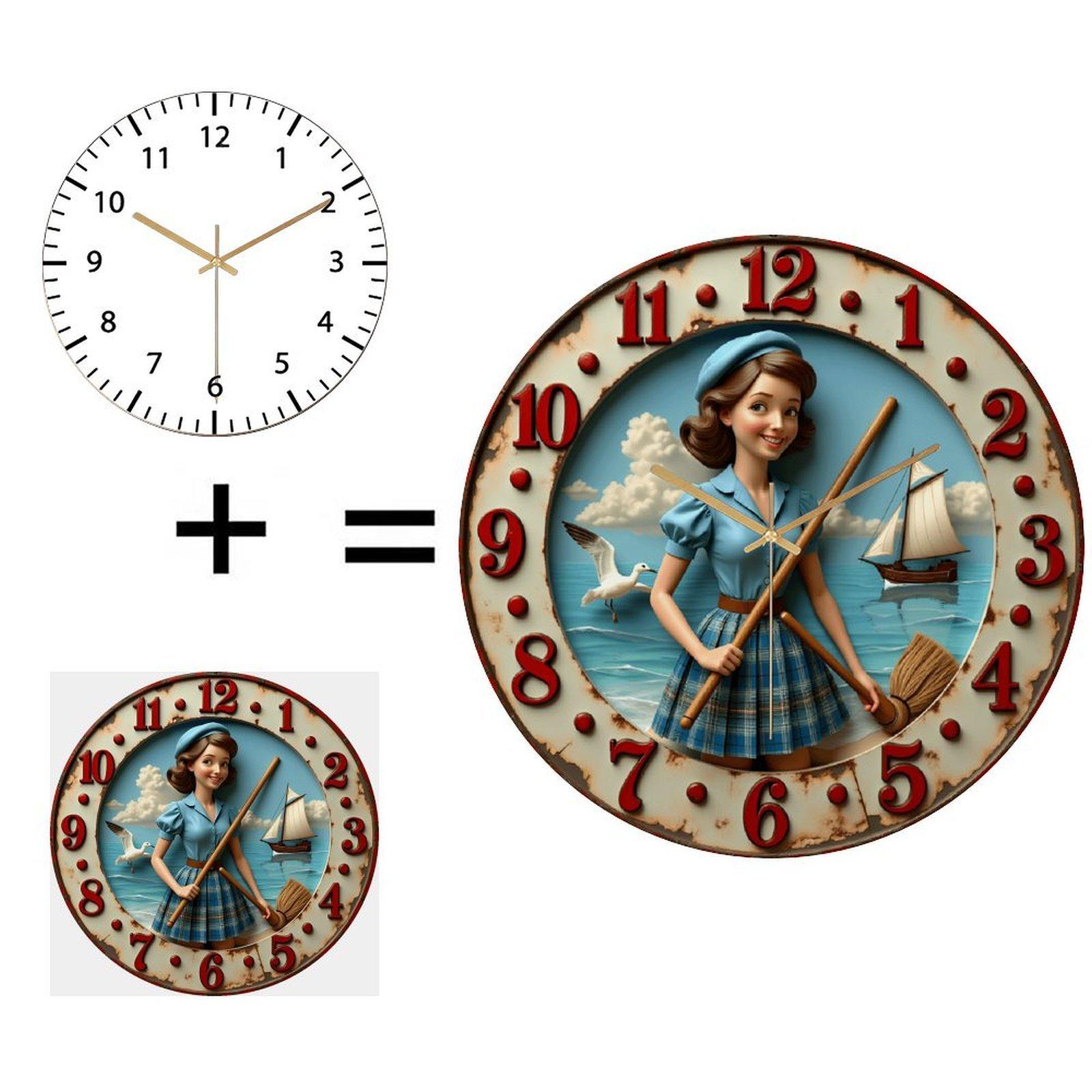 30cm Diameter Glass Wall Clock with Faceted Hands that Catch the Light Beautifully (White,12 in(30.48cm)) белый