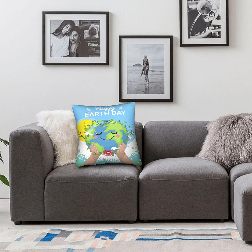 Go Planet Its Your Earth Day Square Pillowcases Polyester Car  Cushion Cover Funny Decorative Pillowcase 45*45
