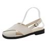 Hollow Flat Bottom Casual Bag Head Rear Empty Sandals Summer Women's 2024 Retro Round Head Korean Version Breathable Beach Sandals