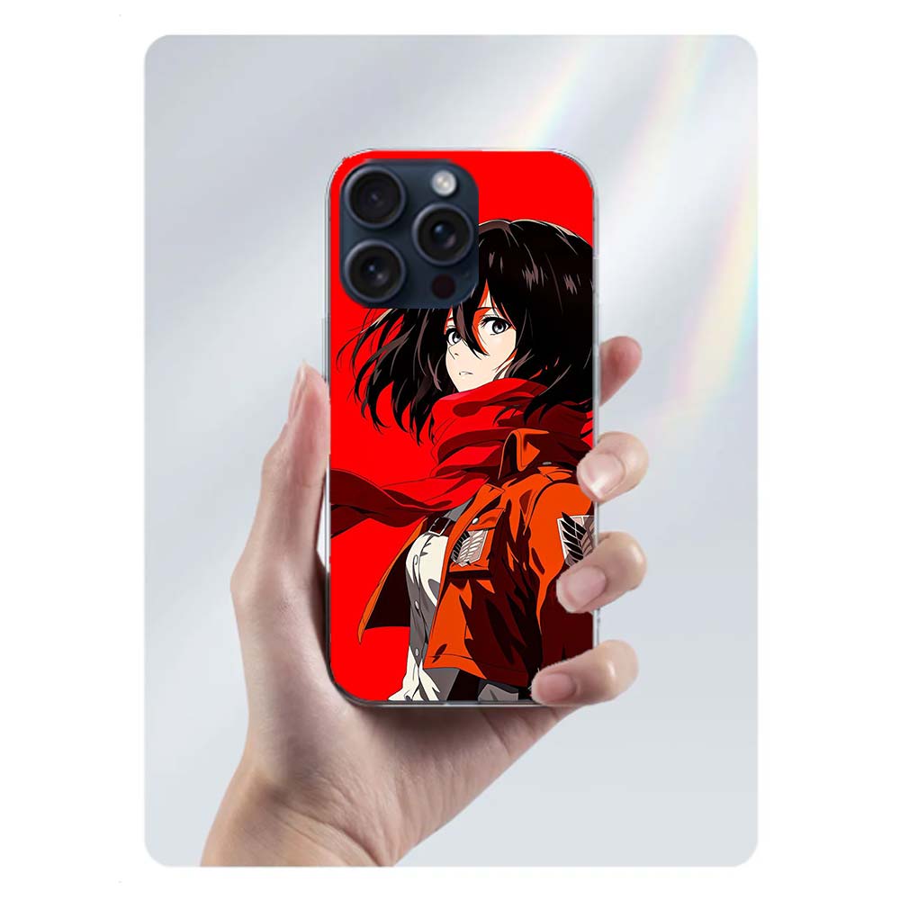 Character MIKASA Clear Phone Case For Iphone 17 Air 16 Pro Max 15 Pro 14 Plus 17E 16E 11 13 12 Mini Cover Cases Fundas Cell TPU