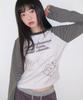 AMES-WORLDWIDE Cupid Rabbit Stripe Raglan Ls Tee Gray